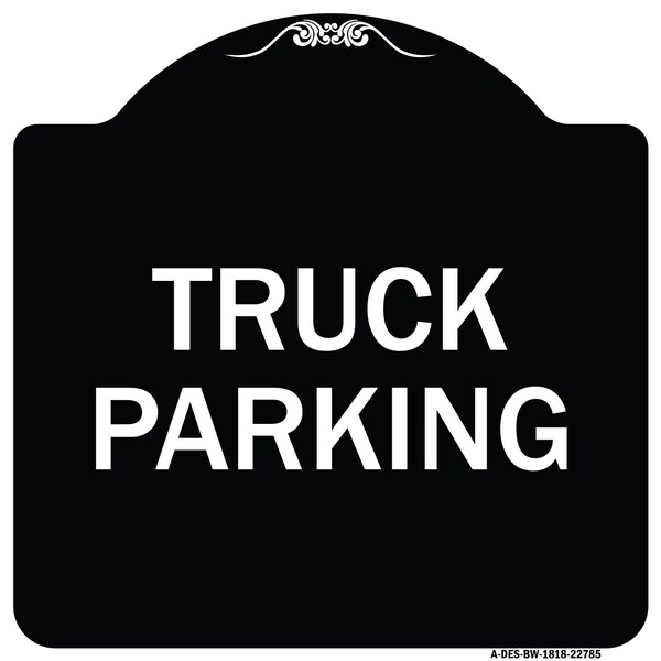 Truck Truck Parking Heavy-Gauge Aluminum Architectural Sign, 18" x 18", BW-1818-22785